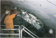 Bolting lining in place